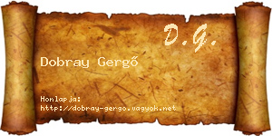 Dobray Gergő névjegykártya